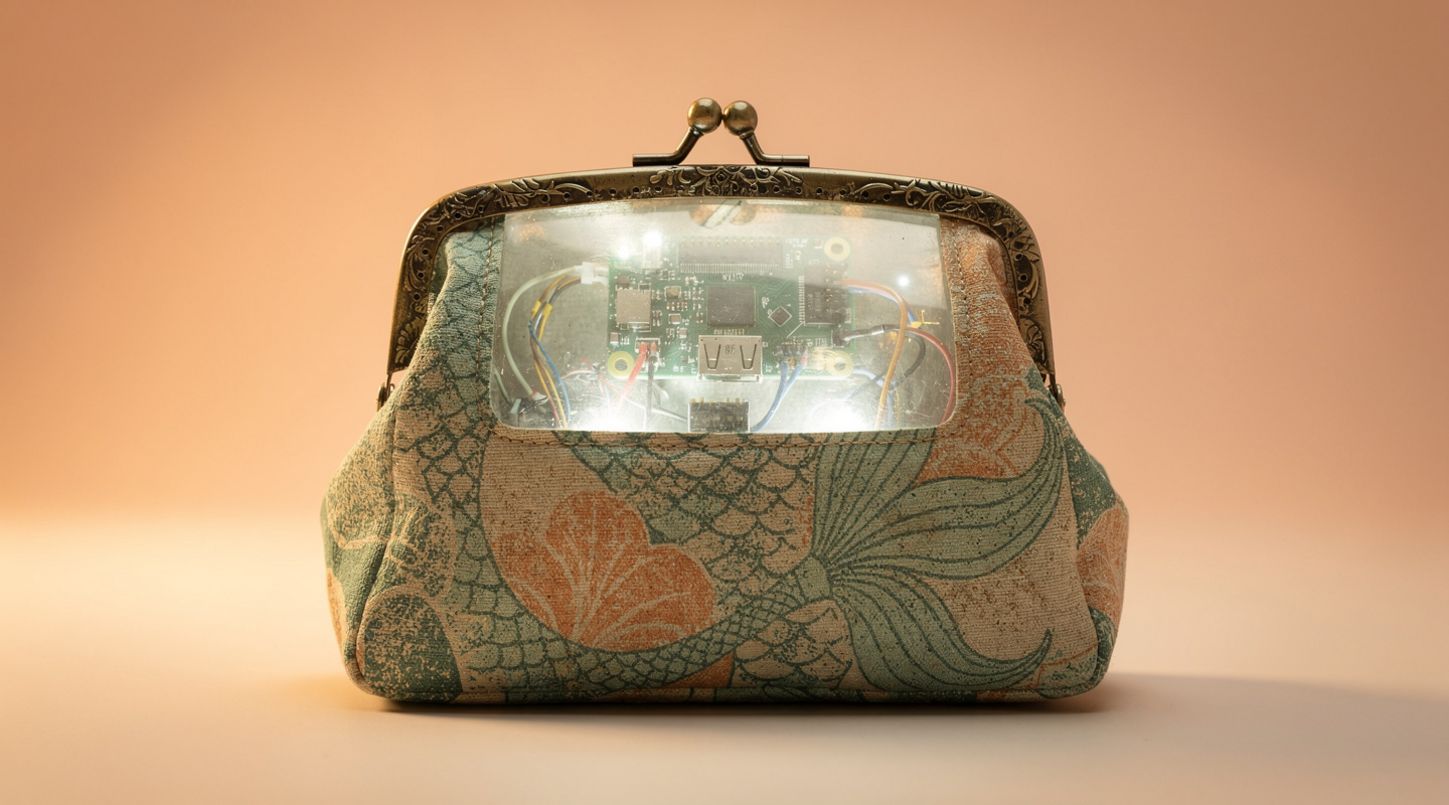 TikTok creator @ubeboobey's mermaid purse cyberdeck just sparked a viral movement of hidden computers disguised as art