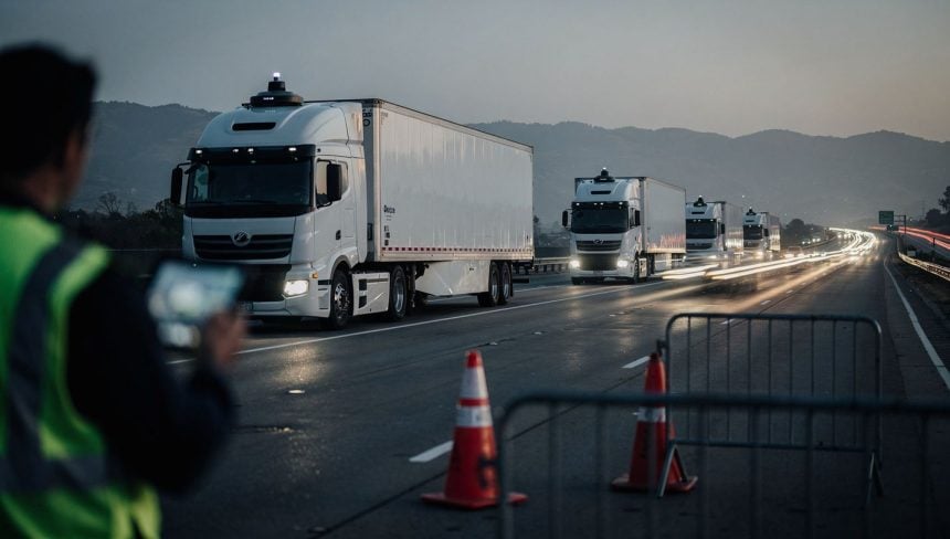California just approved driverless trucks on highways—but the Teamsters lawsuit exposes a safety study the DMV skipped entirely